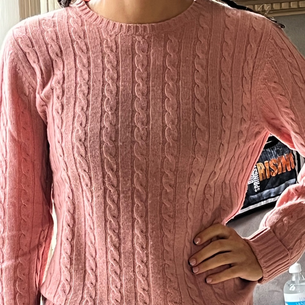 Lauren salmon color cashmere sweater, size medium.